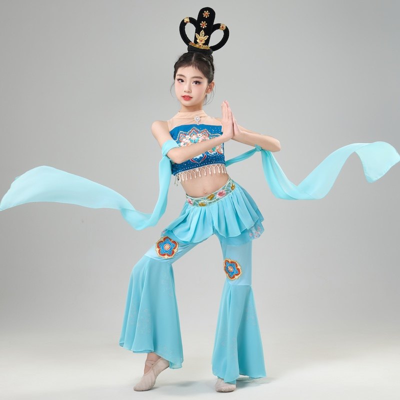 女童飞天敦煌舞蹈演出服古典舞