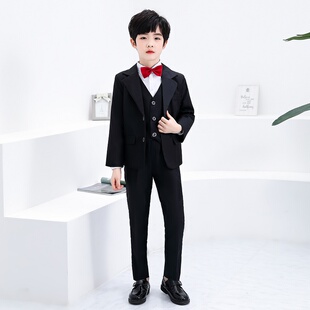 儿童花童礼服男孩小西装套装主持人钢琴演出男童朗诵合唱服装秋冬