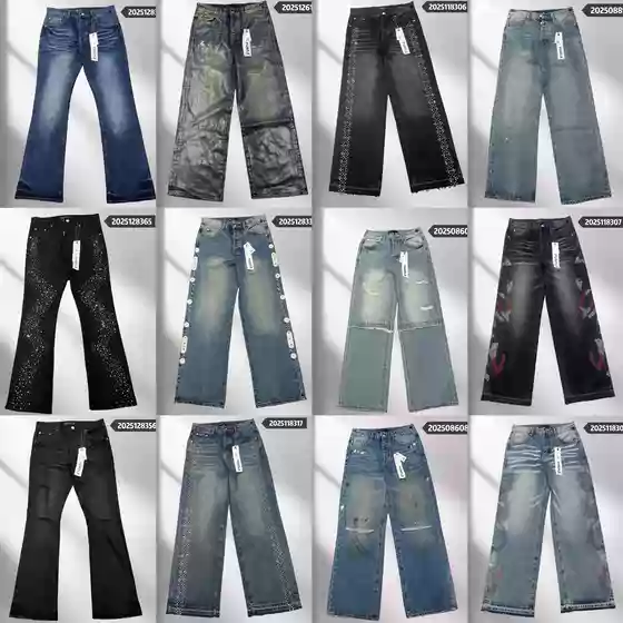 Vintage Washed Distressed Paint Splatter Flared Straight Leg Jeans for Men