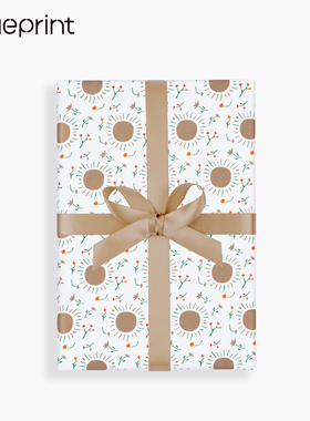 白色礼物包装纸Blueprint原创设计情人节生日高级感ins花束包装纸