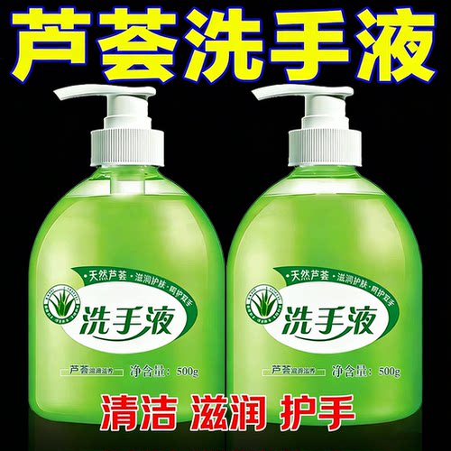 芦荟抑菌洗手液500g瓶装清香型清洁滋润保湿家用消毒儿童学生家用