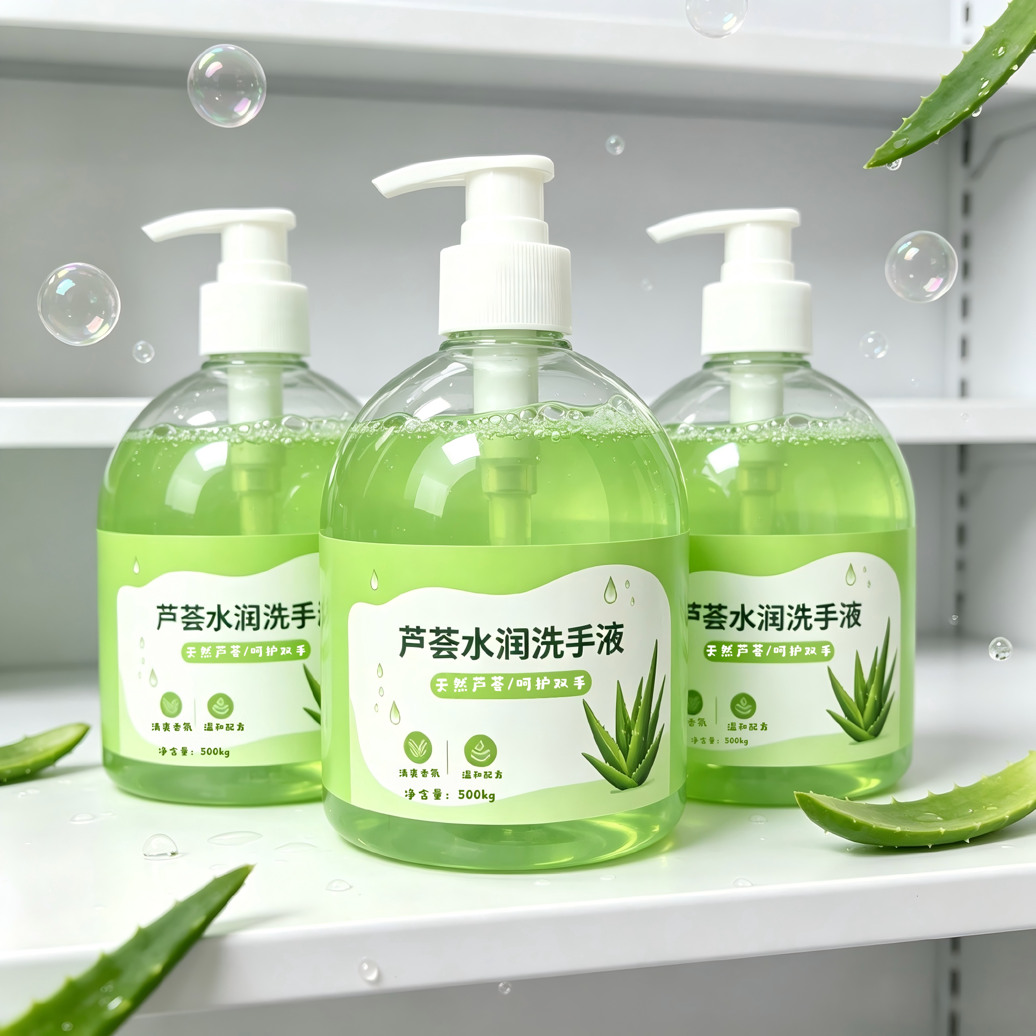 芦荟洗手液500g瓶装清香型清洁滋润保湿家用消毒儿童学生家用