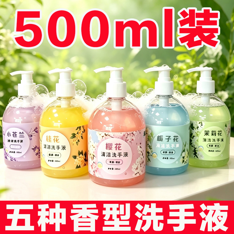 花香型消毒抑菌洗手液家用家庭酒店清洁保湿母婴洗手通用非泡沫型