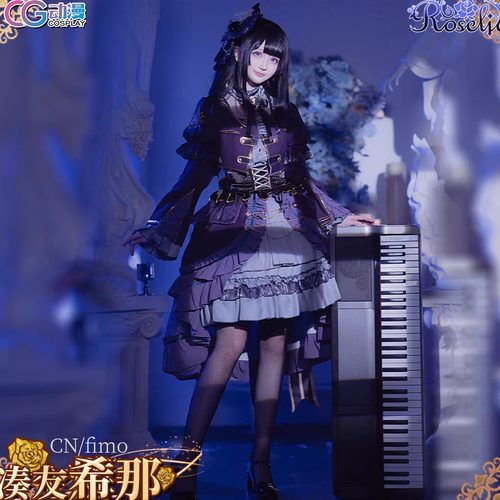 CG动漫服装 bangdream Roselia 白金磷子cos服女Lolita哥特风裙子