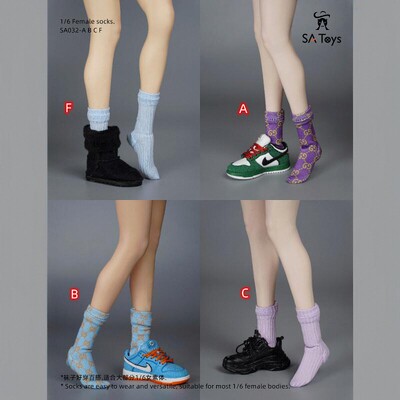 现货 SAToys SA032 1/6女兵人 服装 中筒运动袜子 12寸人偶配件