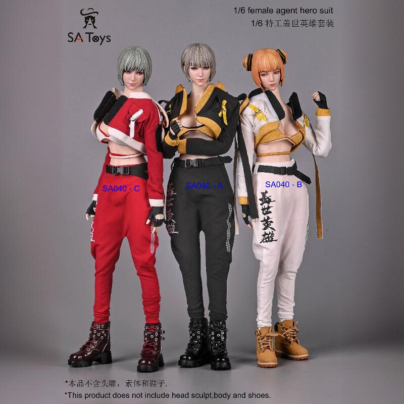 现货 SA Toys SA040 1/6 特工盖世英雄套装 女兵人偶潮流服饰服装