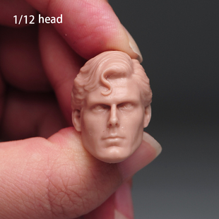 1比12男兵人超人白模头雕 练妆头 绘画裸妆头 兵人配件