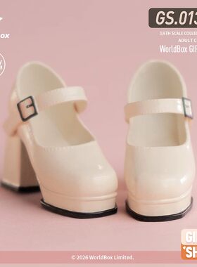 现货 Worldbox 1/6比例 GS013方头玛丽珍高跟鞋 女兵人鞋子模型