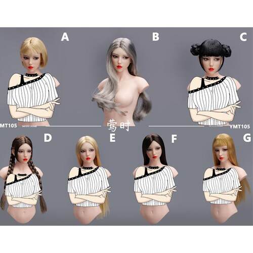 现货 YMTOYS 1/6 可动眼亚洲女头雕 莺时YMT105 适合PH包胶女素体