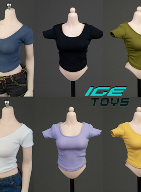 现货 ICE TOYS ic1022 1/6女兵人适合TBL ant素体褶皱收腰弧形T恤