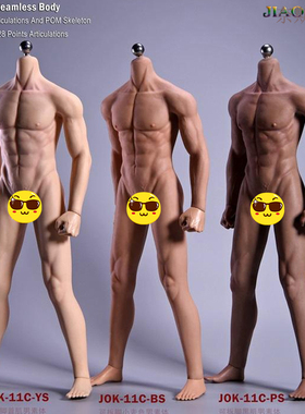 JIAOU DOLL 岚1/6JOK-11C-BS男兵人可拆脚强壮体型男肌肉素体包胶