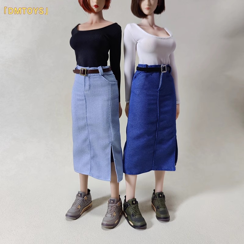 现货 DMTOYS 1/6女兵人衣服休闲长袖T恤长包臀裙套装可动人偶配件
