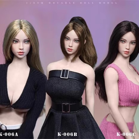 现货 JKTOYSK-006混血美女1/6兵人头雕尤米yumi可动眼三款发型