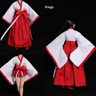 现货cdtoys 1/12女兵人巫女和服 适合ph TBLeague1:12女包胶素体