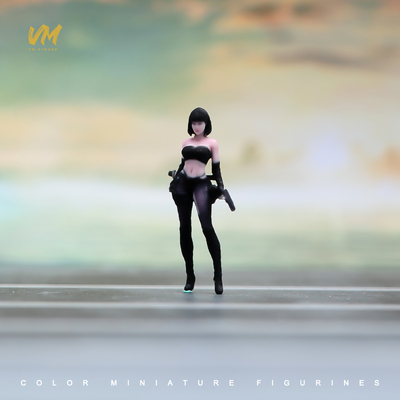 1/18/24/43/64/87美女杀手3D打印花盆摆件微缩场景模型车模小人偶
