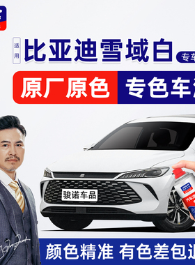 适用比亚迪雪域白补漆笔秦plusdmi宋pro唐dmi汉ev车漆修复自喷漆