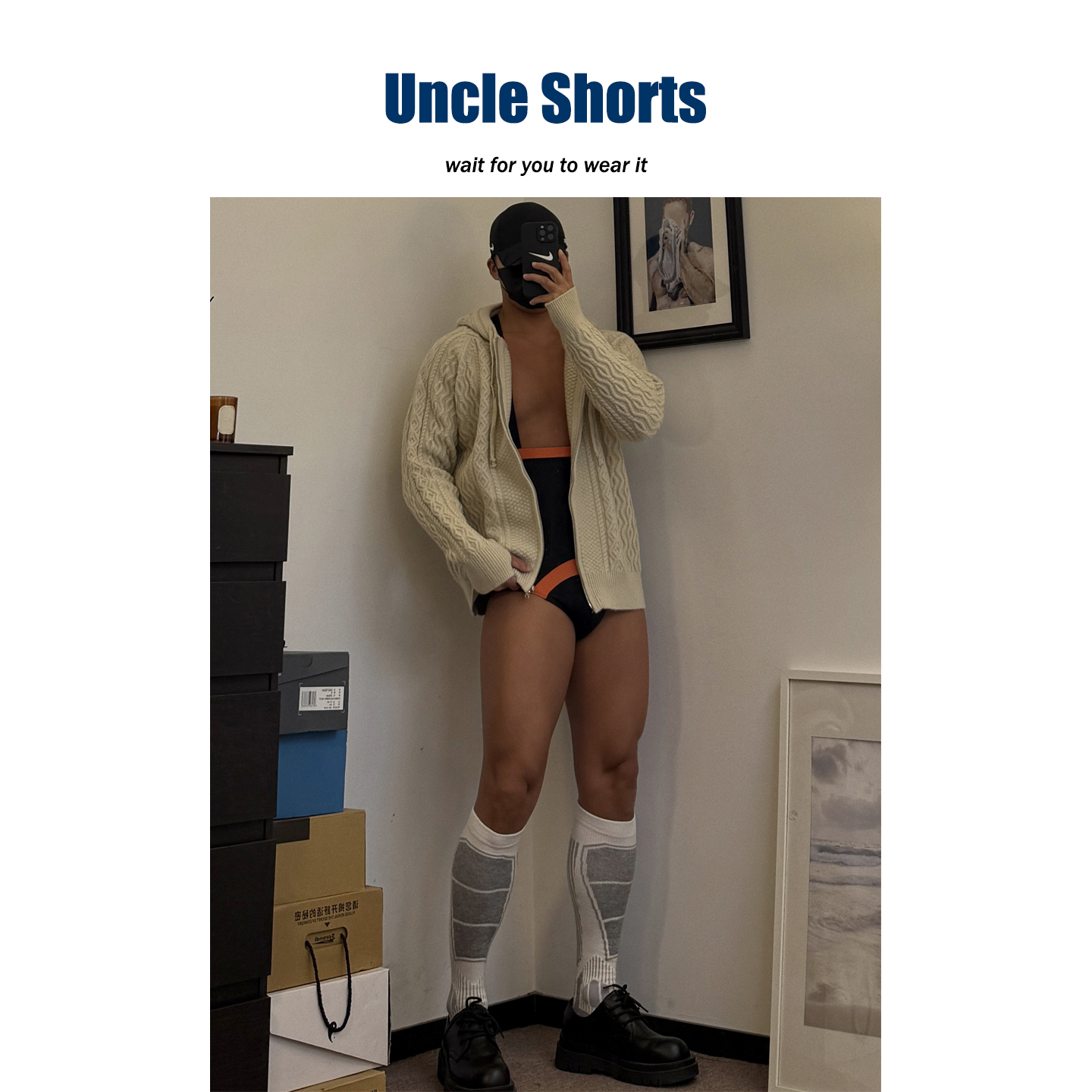 北欧圣诞复古麻花开衫男连帽外套