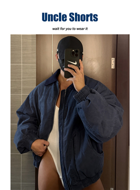 Uncle Shorts美式复古Oversize棒球夹克男保暖内胆羽绒服保暖外套