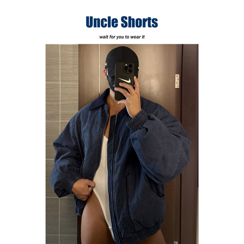 做旧羽绒夹克外套男士日系复古风