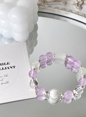 LIME|原创手链项链 紫色串珠小众清新手串送闺蜜