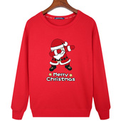 Merry Christmas圣诞节加绒卫衣平安夜红色圣诞外套男女儿童亲子