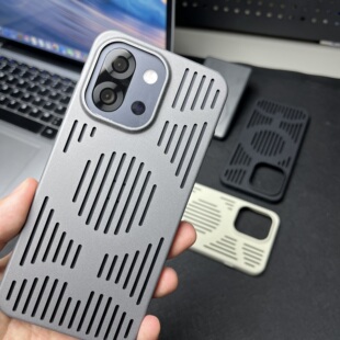 一加13T手机壳火山岩镂空散热磁吸全包新款适用1+13透气颗粒细柔砂凌空独家13t肤感防滑裸机防摔保护硬壳