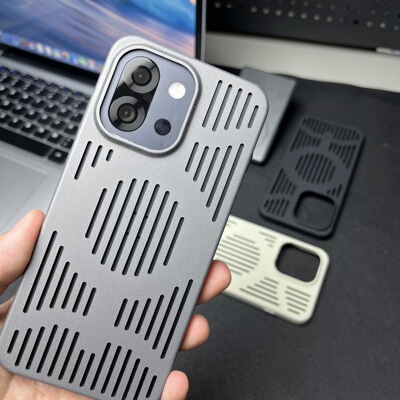 一加13T手机壳火山岩镂空散热