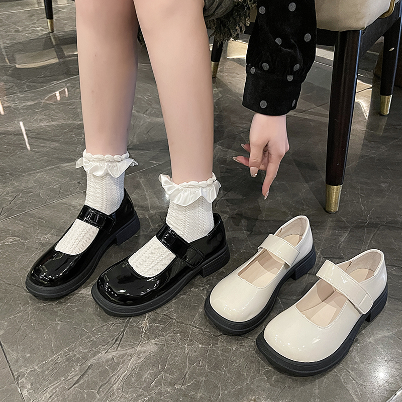 初中生小学生白黑日系jk小皮鞋