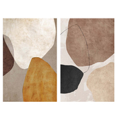 现代北欧抽象几何玄关艺术挂画壁画装 饰画背胶油画布打印贴画芯