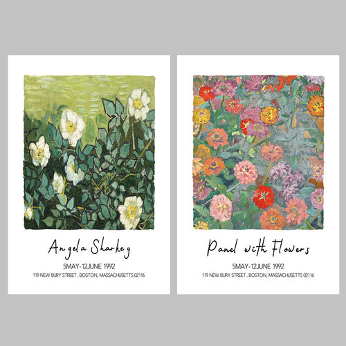 北欧风格梵高世界名画大师抽象油画花卉小众装饰画打印画芯贴画