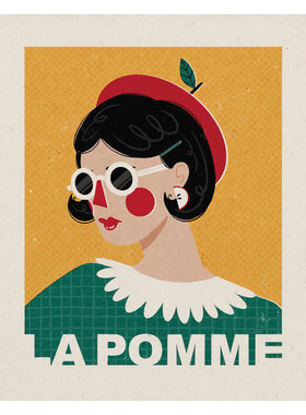 简约北欧日系小清新橙色系女孩高级感ins装饰画贴画画芯自粘海报