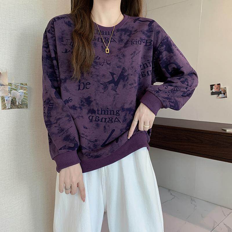 大码胖mm2025春秋季女装卫衣休闲宽松百搭圆领长袖遮肉正肩上衣潮