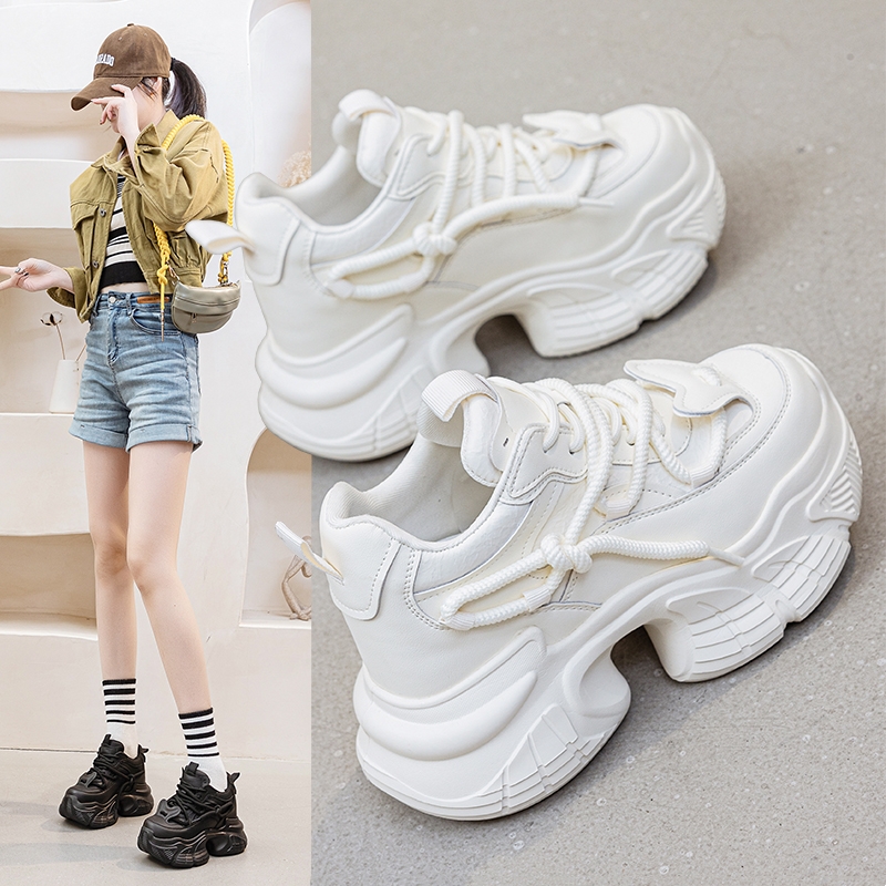 内增高老爹鞋8cm松糕厚底小白鞋