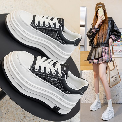 增高厚底小白鞋透网松糕休闲板鞋