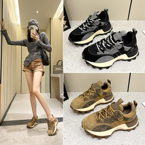 真皮爆款增高厚底休闲阿甘老爹鞋