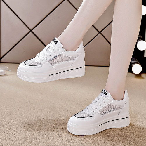 内增高厚底小白鞋网面休闲老爹鞋