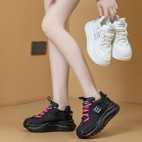 松糕厚底老爹鞋增高休闲小白单鞋