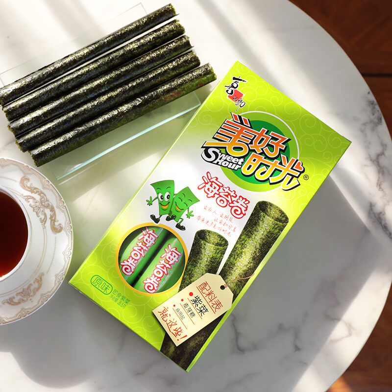 喜之郎美好时光海苔卷26.5g芝麻夹心脆即食紫菜松脆儿童零食小吃