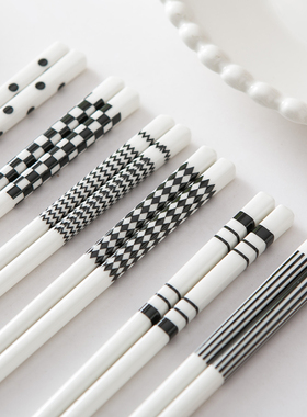 赫本风简约陶瓷筷子不发霉耐高温防潮防霉健康新骨瓷筷