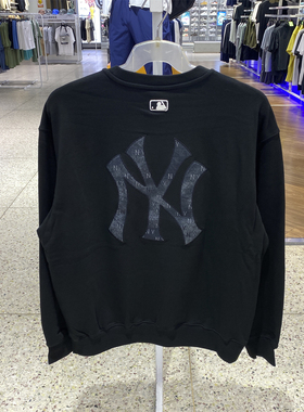 MLB男女情侣卫衣背标LOGO老花休闲上衣圆领25运动套头衫3AMTM0654