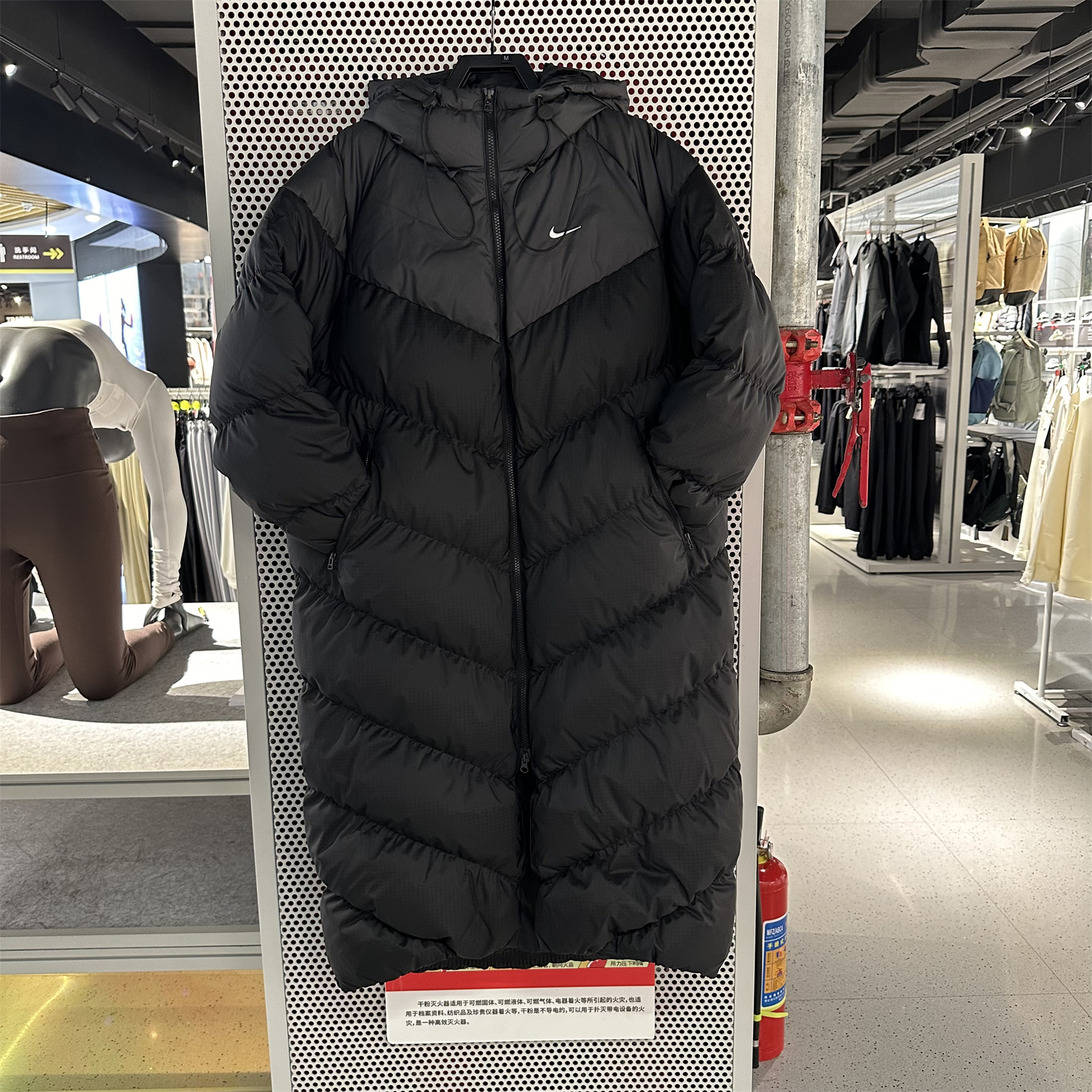 耐克女长款羽绒服鸭绒外套