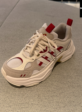 Adidas阿迪达斯男女老爹鞋马年新款红色运动休闲增高机甲鞋KI1846