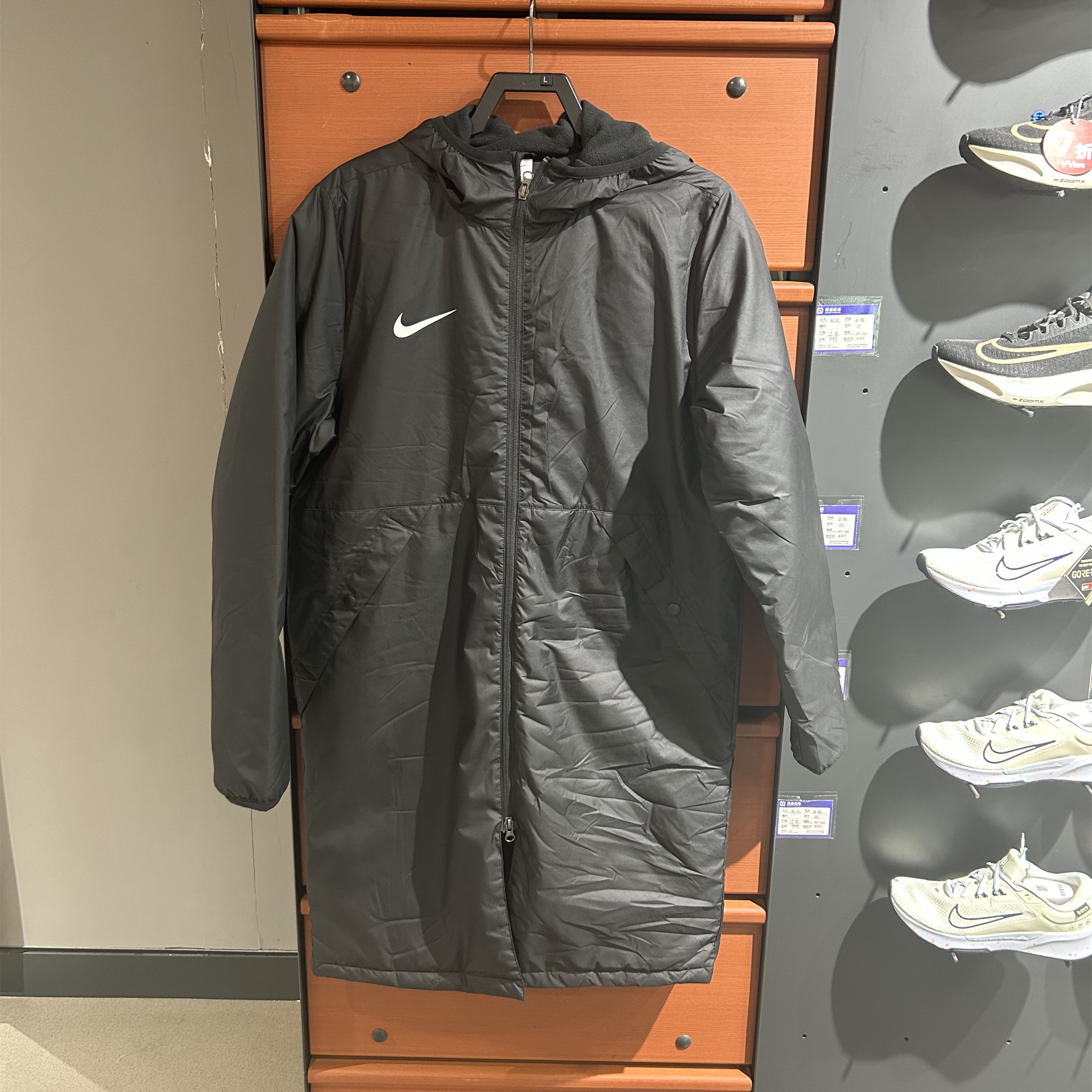 正品Nike/耐克男子冬季保暖运动连帽中长款棉服外套 CW6767-010