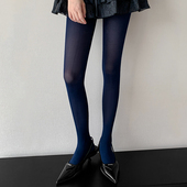 藏青色丝袜女春秋薄款 天鹅绒墨绿彩色糖果色打底袜中厚绿色连裤 袜