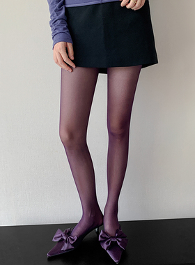 紫色丝袜女超薄防勾丝夏季彩色性感辣妹y2k酒红糖果色春秋连裤袜