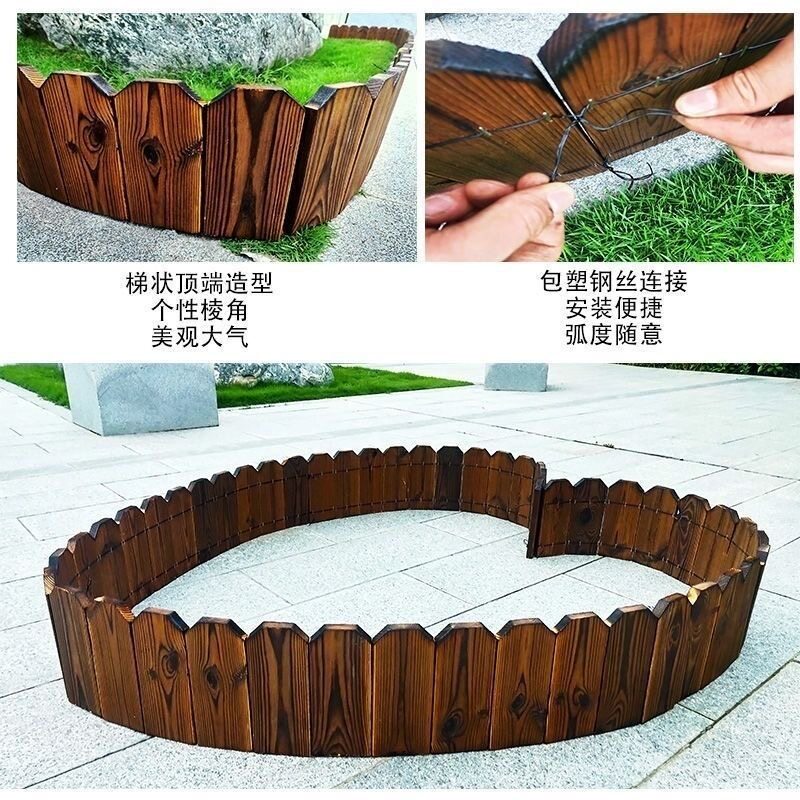 防腐木栅栏围栏篱笆室内田园小护栏花草白色装饰阳台花园挡土围栏