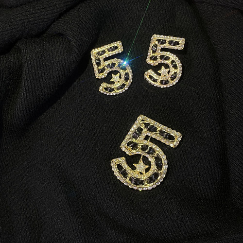 金属复古镶钻女5字编织耳钉耳饰