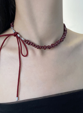 金属蝴蝶结女异型碎石项链