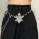 金属大花朵腰链女配饰y2k流苏链条腰带女身体链jk配连衣裙子装 饰