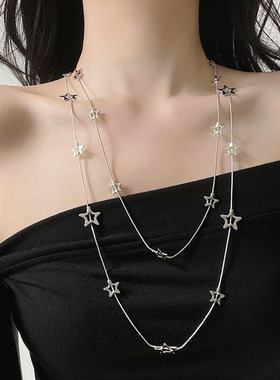 金属冷淡风蛇骨链破碎繁星项链女